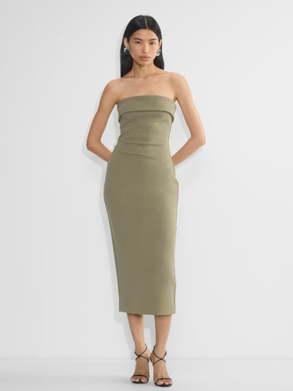 Babaton FigureKnit Eyecatcher Dress | Sundried Olive | S